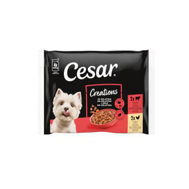 Cesar Mix de Carnes em Molho Saquetas para c&atilde;es - Multipack
